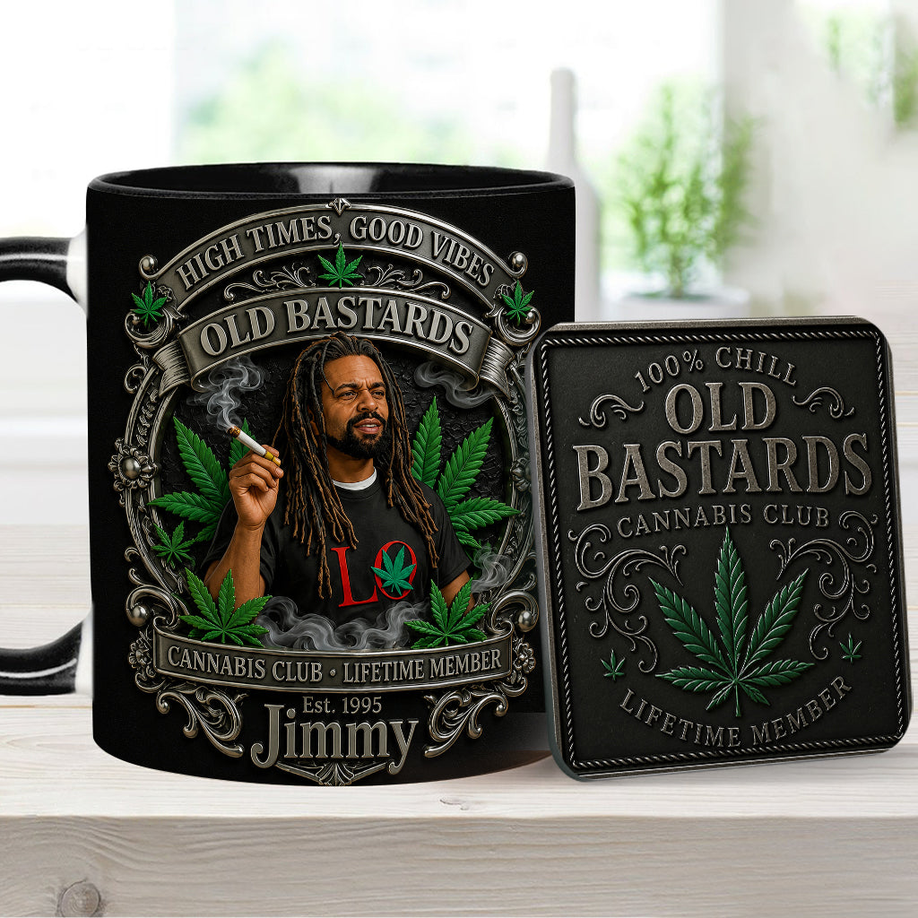 Old Bastards Cannabis Club LifeTime Member - Personalized Weed Accent Mug & Coaster
