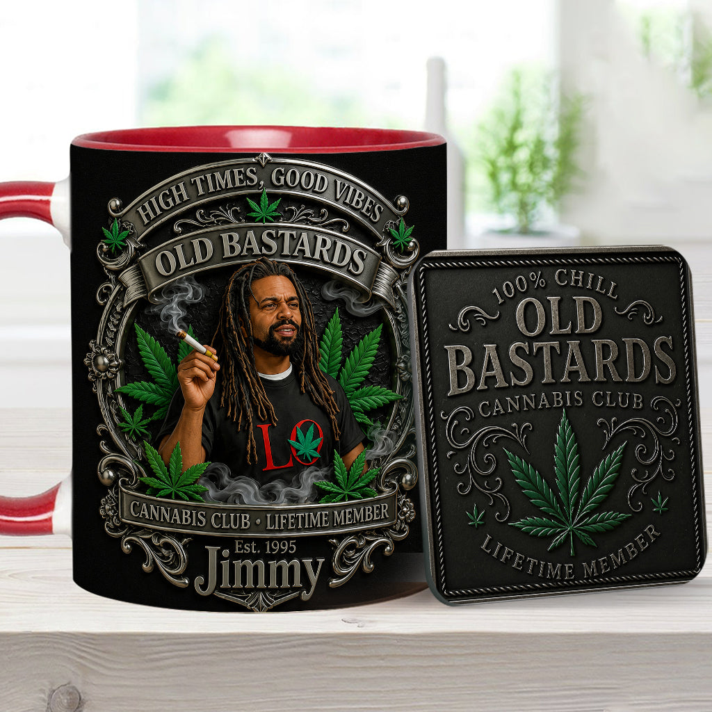 Old Bastards Cannabis Club LifeTime Member - Personalized Weed Accent Mug & Coaster