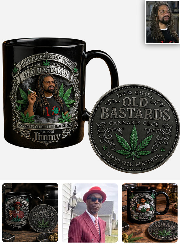Old Bastards Cannabis Club LifeTime Member - Personalized Weed Accent Mug & Coaster