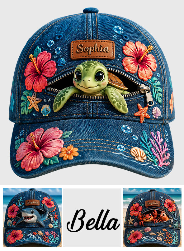 Turtle Lovers Gift, Sea Lovers Gift - Personalized Sea Lover Classic Cap