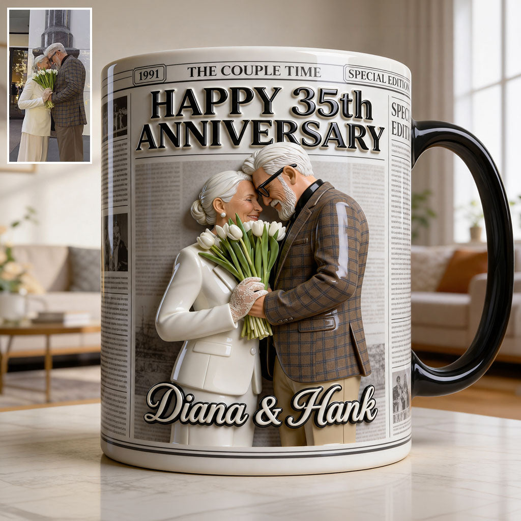 The Anniversary Times - Personalized Couple Accent Mug