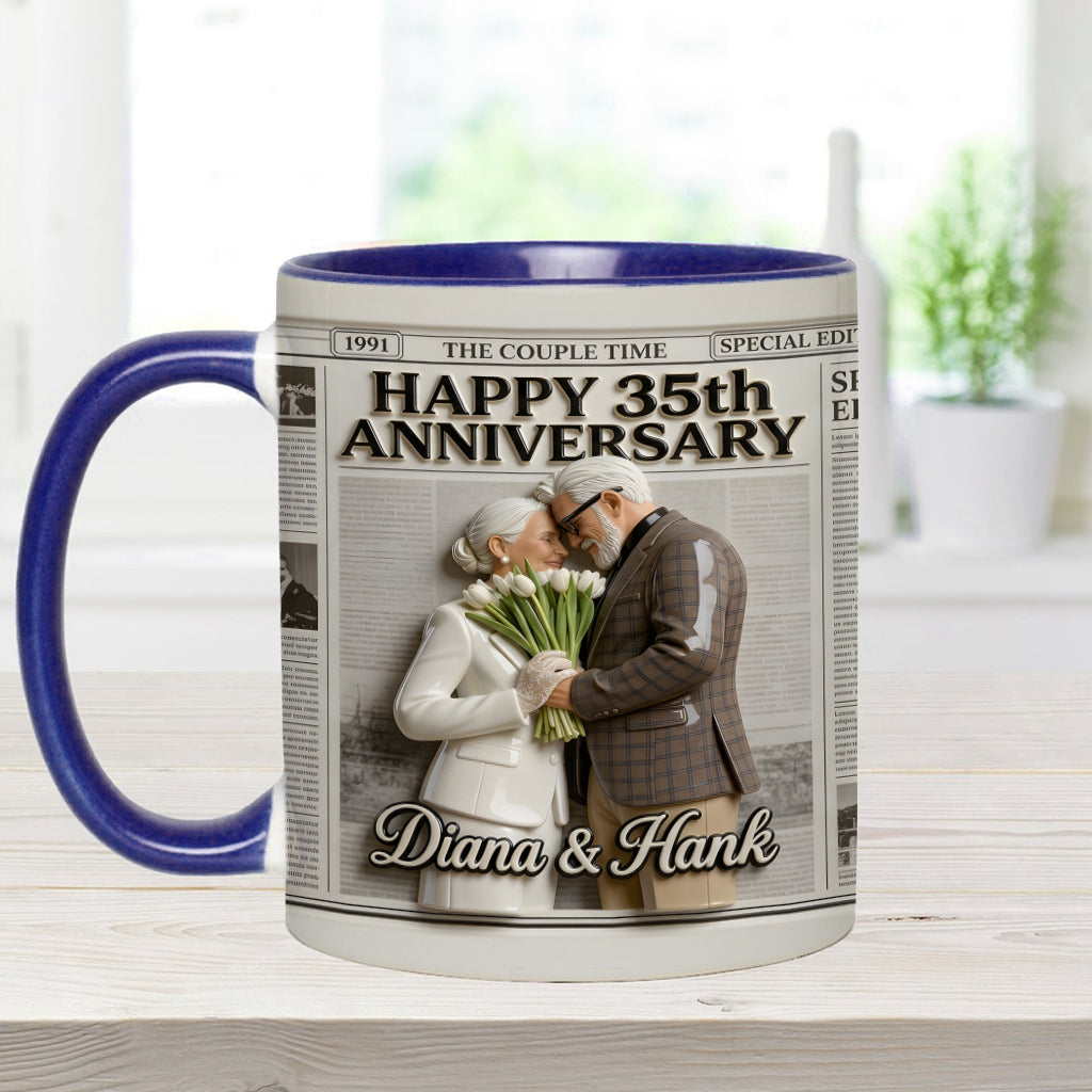 The Anniversary Times - Personalized Couple Accent Mug