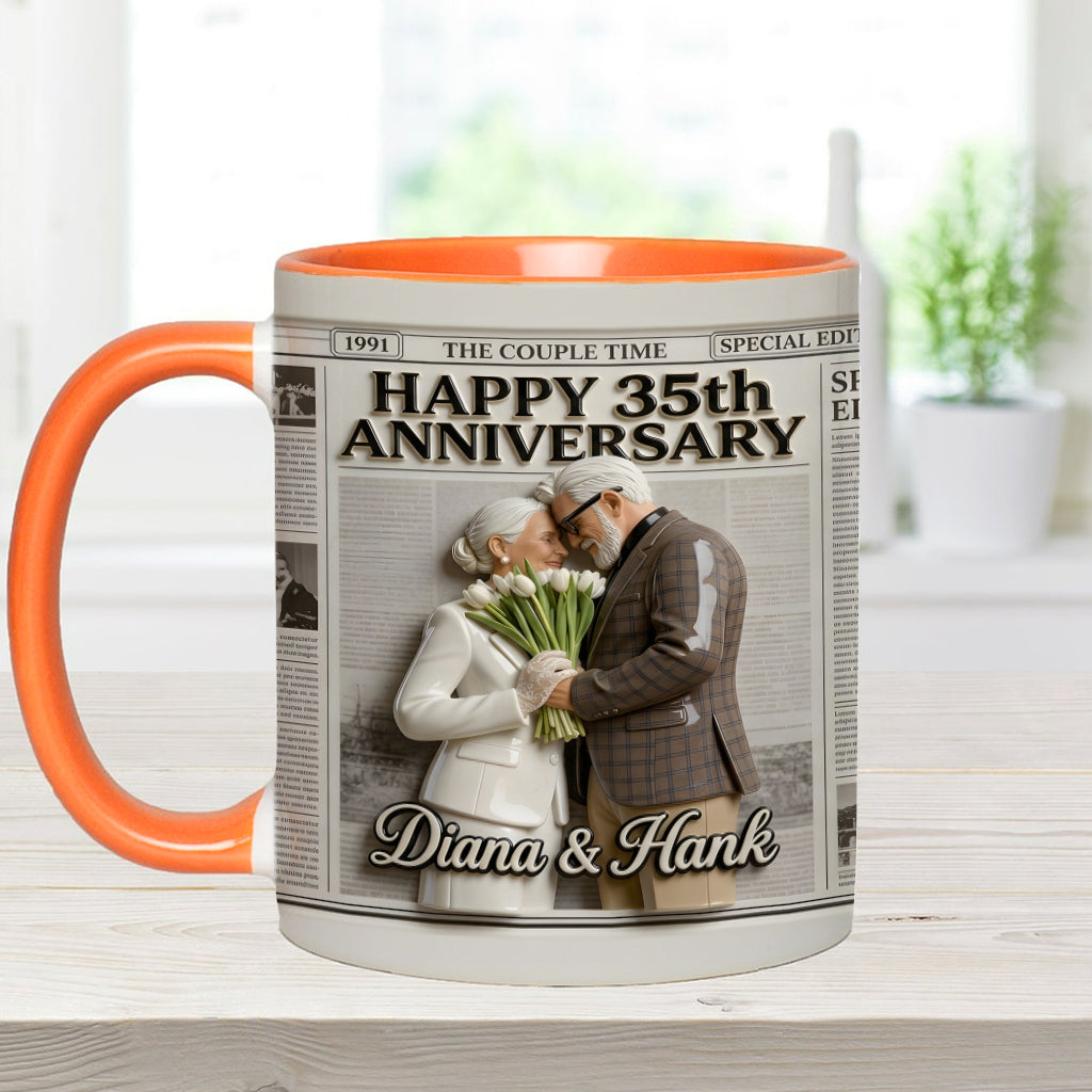 The Anniversary Times - Personalized Couple Accent Mug