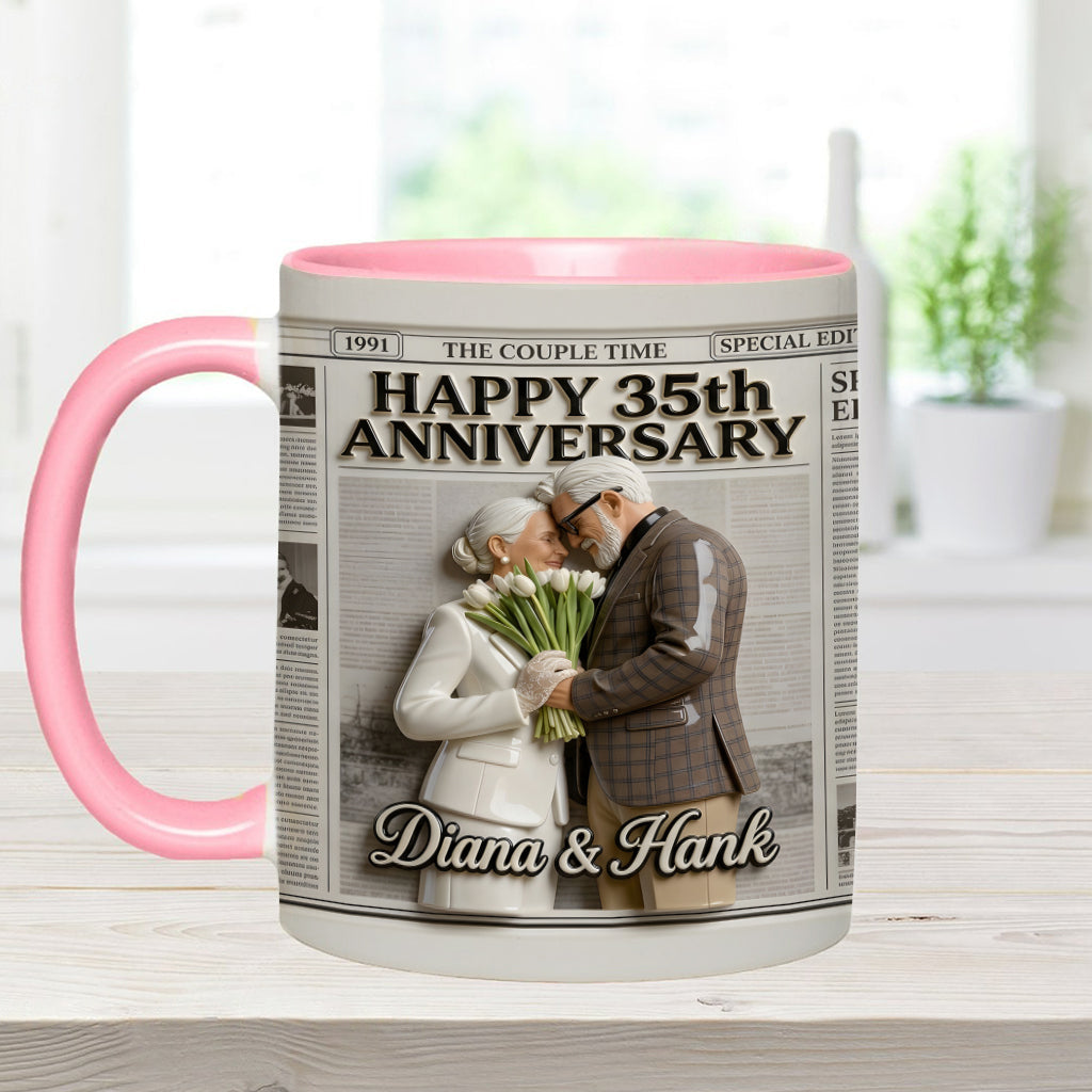The Anniversary Times - Personalized Couple Accent Mug