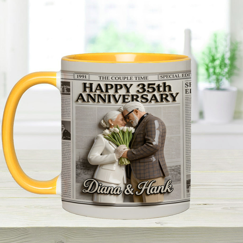The Anniversary Times - Personalized Couple Accent Mug