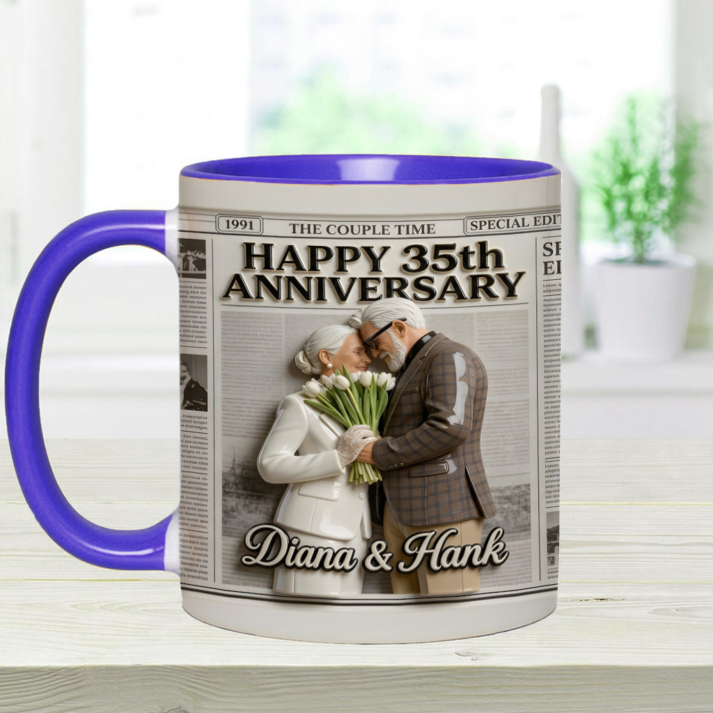 The Anniversary Times - Personalized Couple Accent Mug