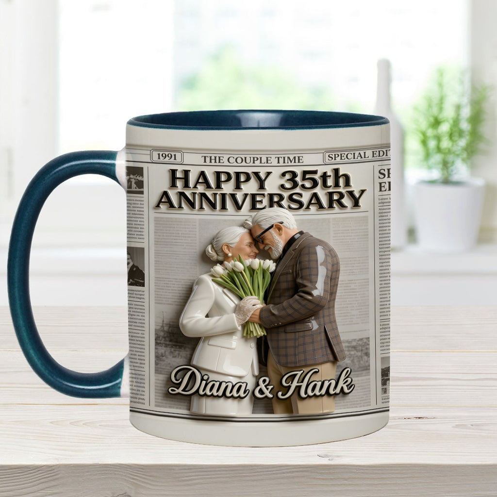 The Anniversary Times - Personalized Couple Accent Mug