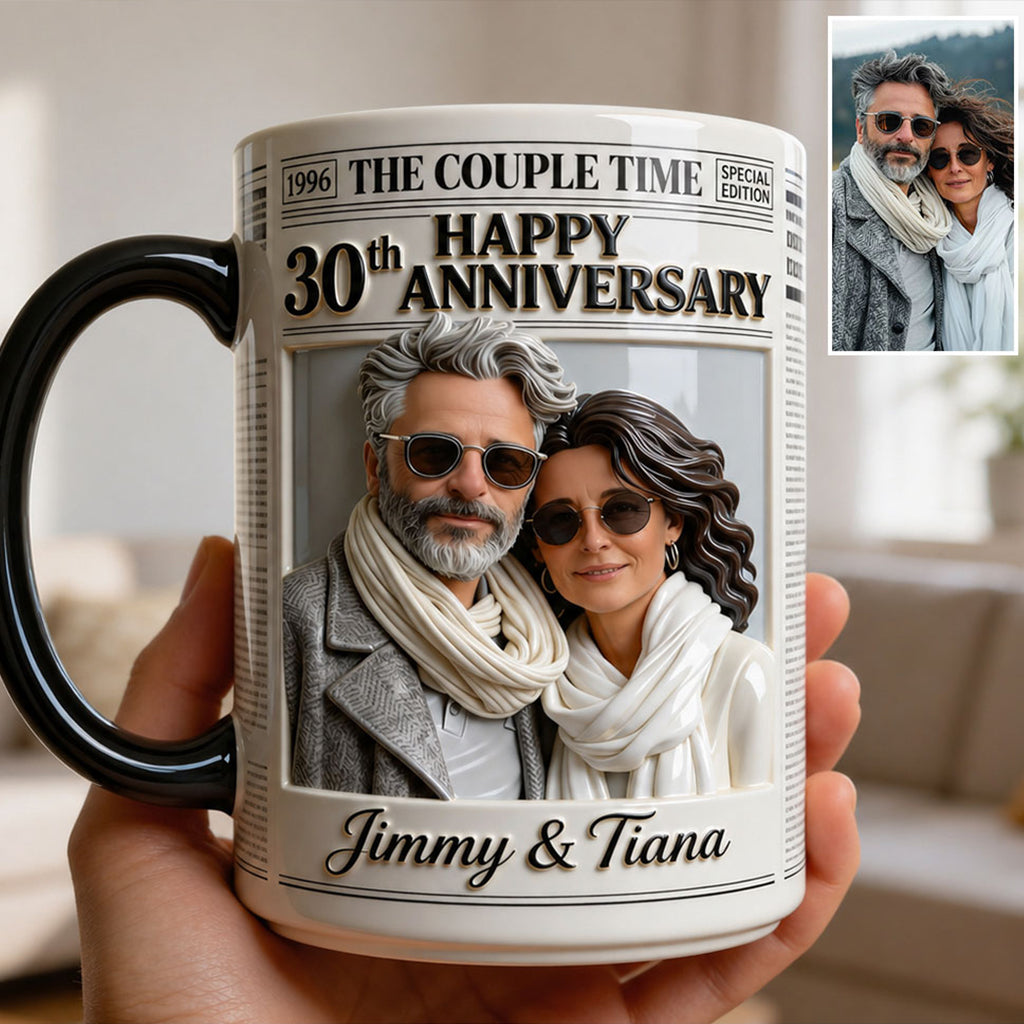 The Anniversary Times - Personalized Couple Accent Mug