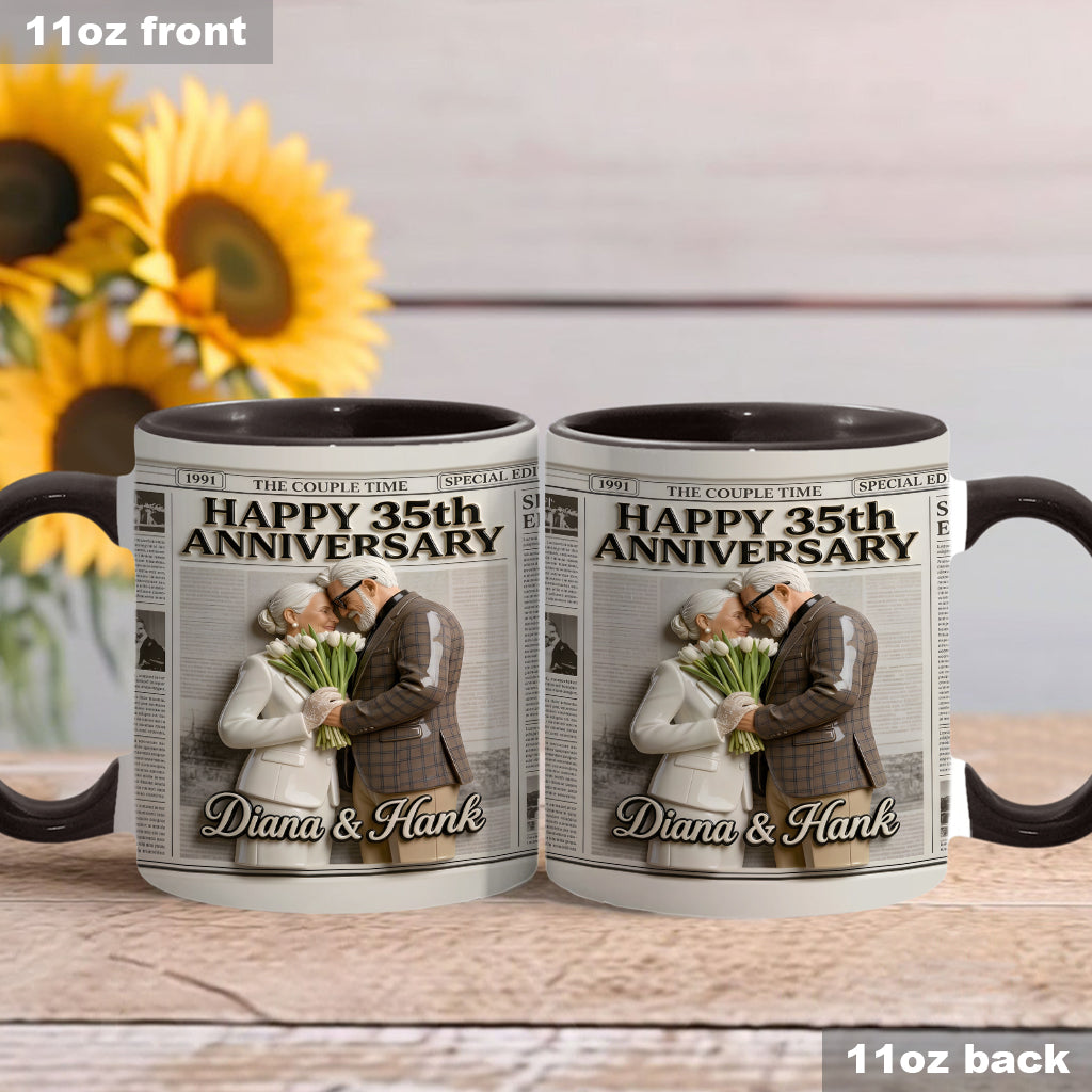The Anniversary Times - Personalized Couple Accent Mug