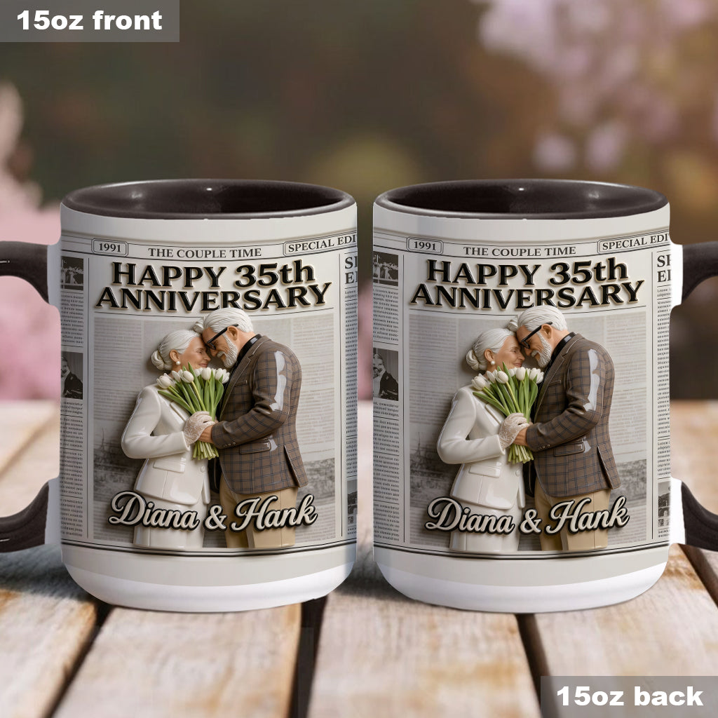 The Anniversary Times - Personalized Couple Accent Mug