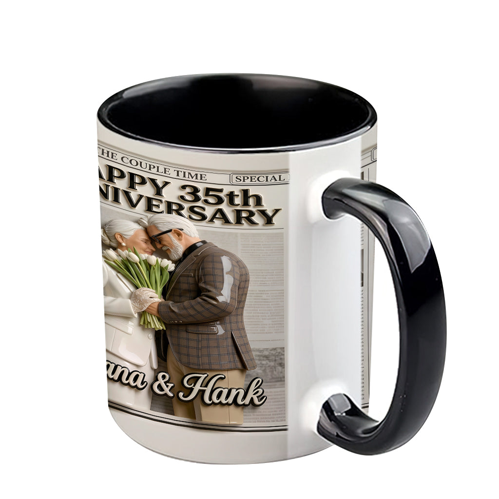 The Anniversary Times - Personalized Couple Accent Mug