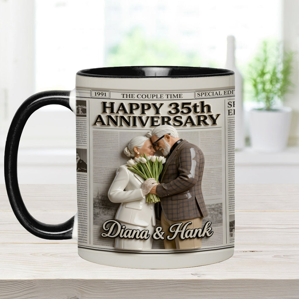 The Anniversary Times - Personalized Couple Accent Mug