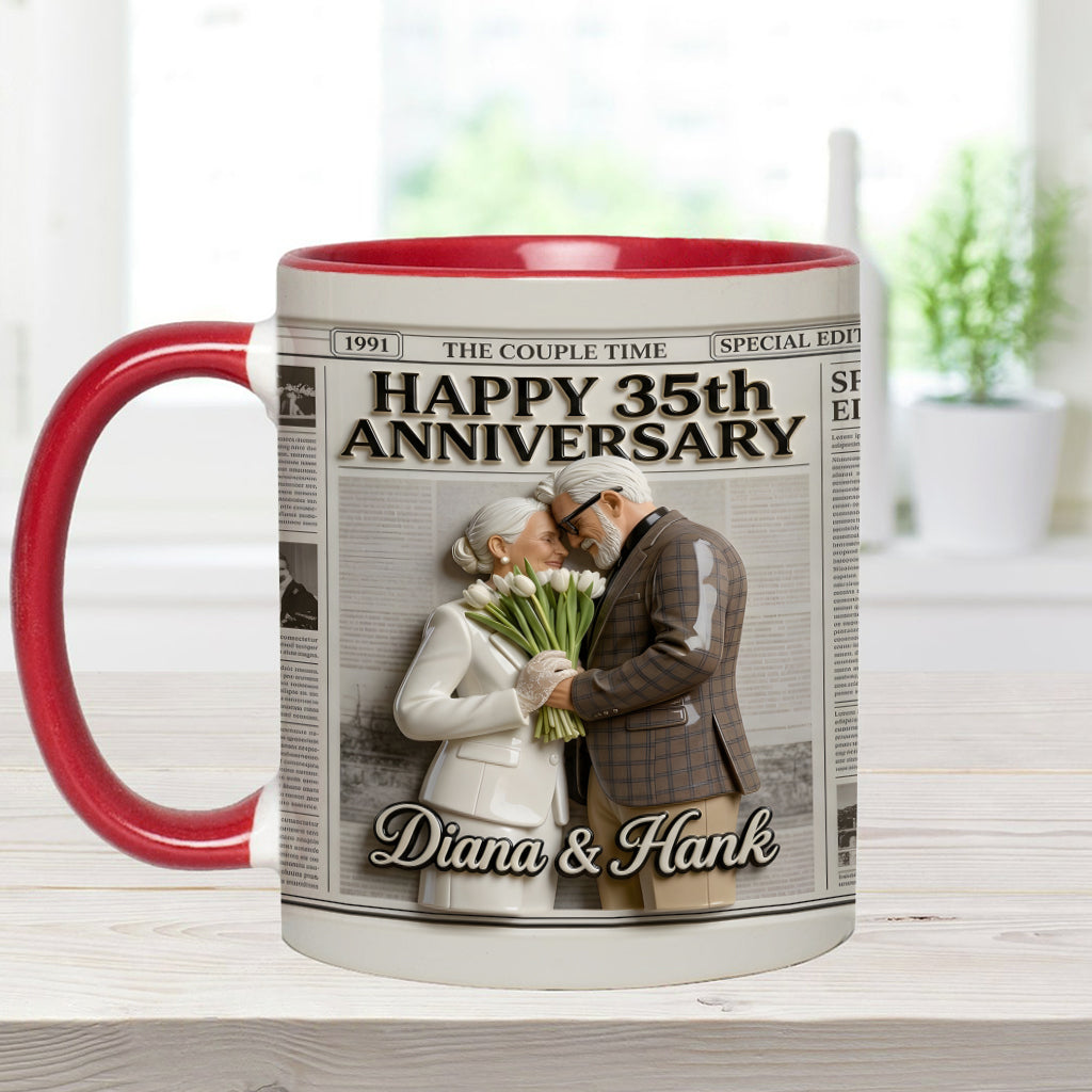 The Anniversary Times - Personalized Couple Accent Mug