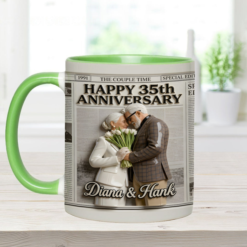 The Anniversary Times - Personalized Couple Accent Mug