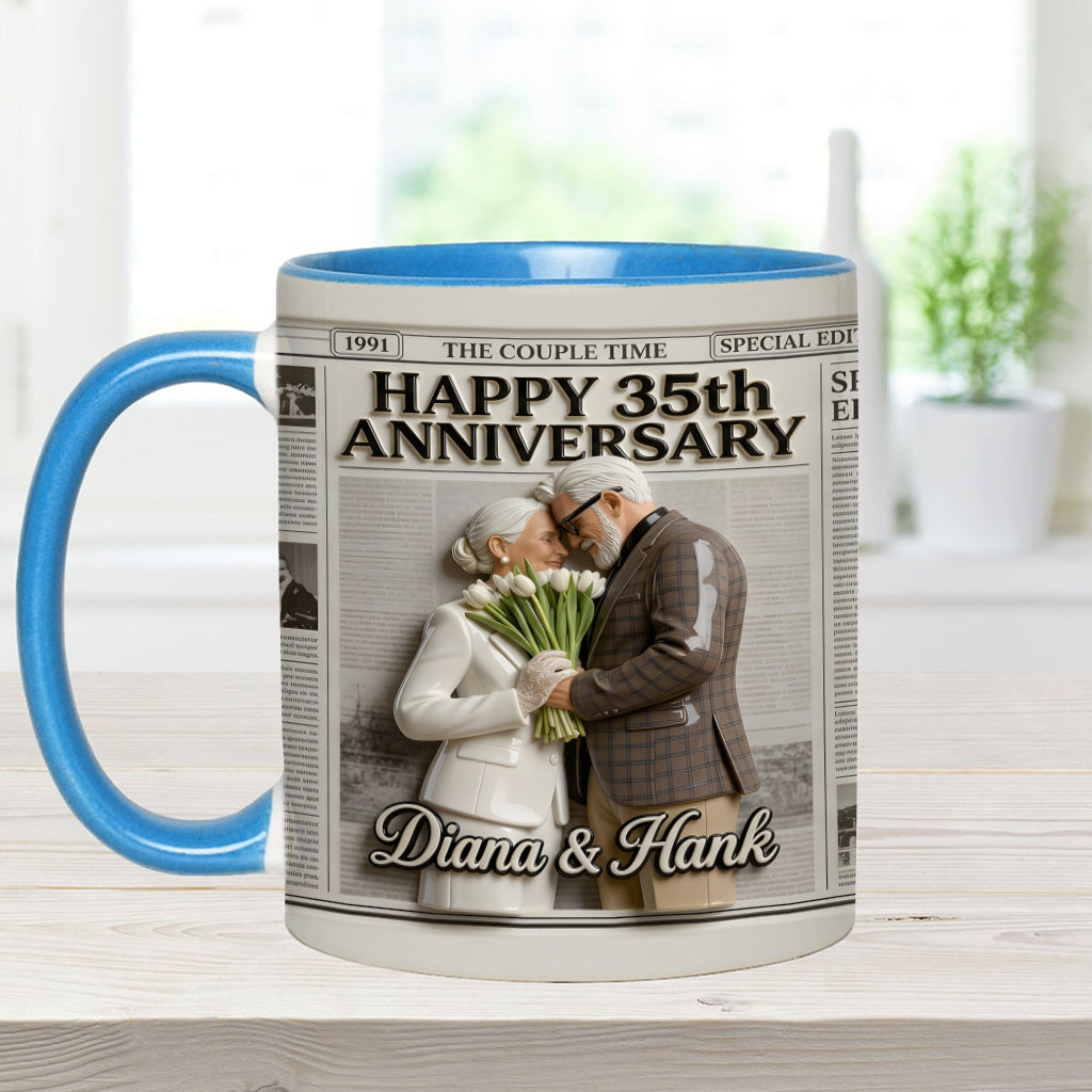 The Anniversary Times - Personalized Couple Accent Mug