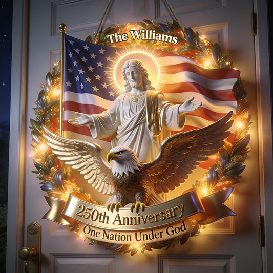 One Nation Under God - Personalized Christian LED Light Acrylic Sign