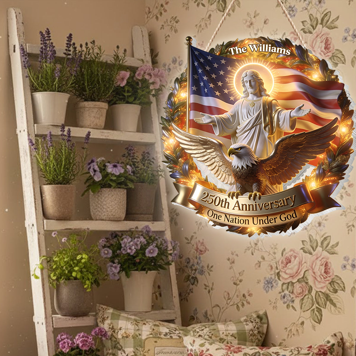 One Nation Under God - Personalized Christian LED Light Acrylic Sign