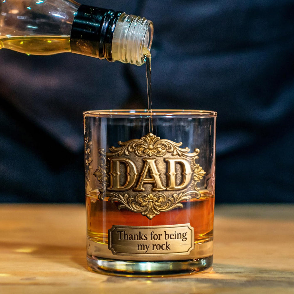 Thanks For Being My Rocks - Personalized Father Whiskey Decanter Set