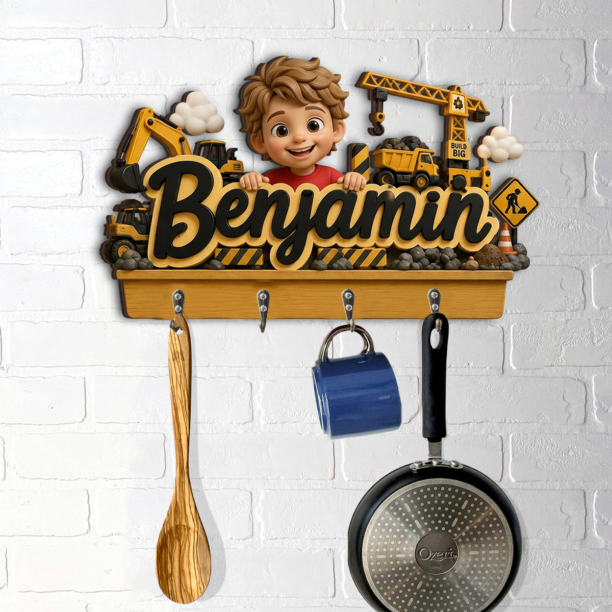 Unique Custom Name Gift For Kids - Personalized Kid Custom Shaped Hanging Rack