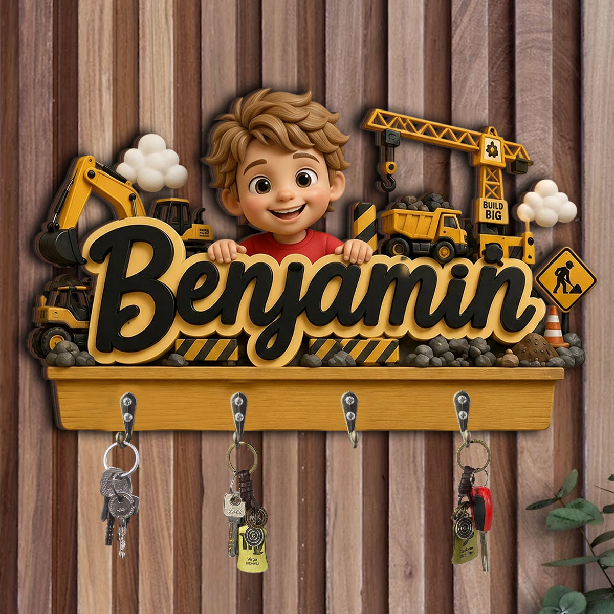 Unique Custom Name Gift For Kids - Personalized Kid Custom Shaped Hanging Rack