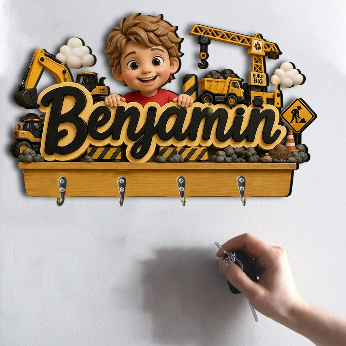 Unique Custom Name Gift For Kids - Personalized Kid Custom Shaped Hanging Rack