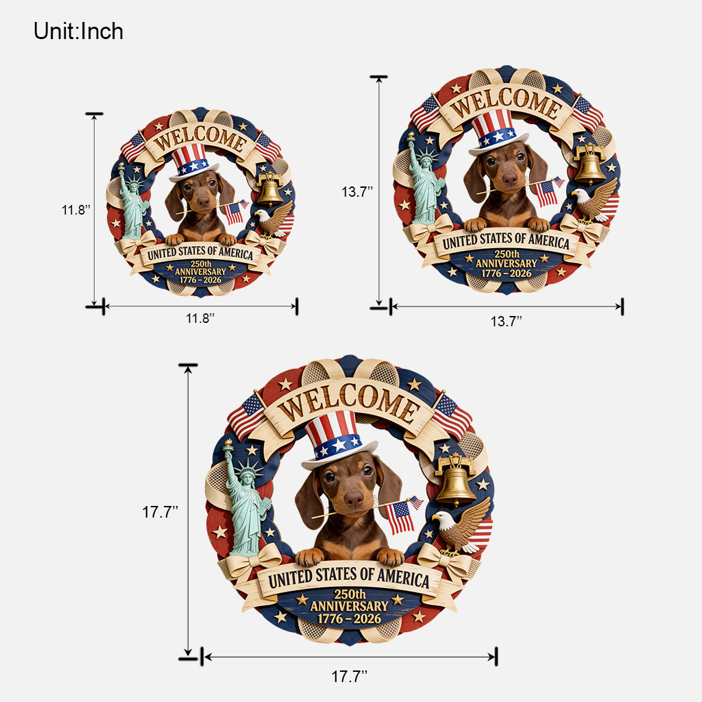 Pet Celebrate USA 250th Anniversary - Personalized Dog Custom Shaped Wood Sign