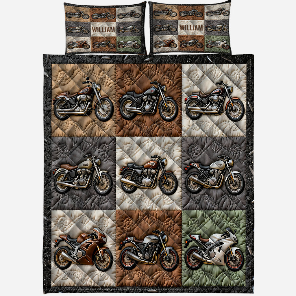 Motorcycles - Personalized Biker Quilt Set