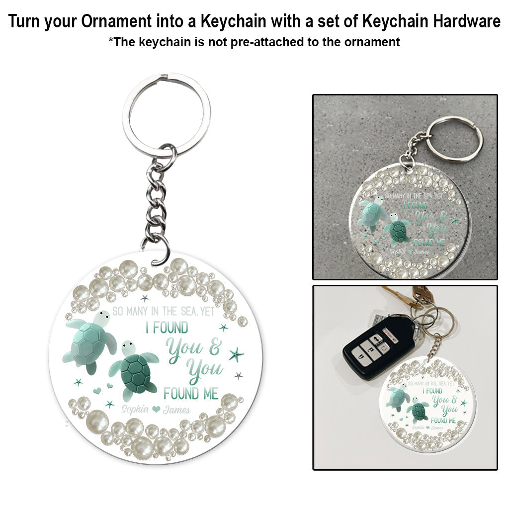So Many In The Sea Turtle Couple - Personalized Turtle Transparent Ornament