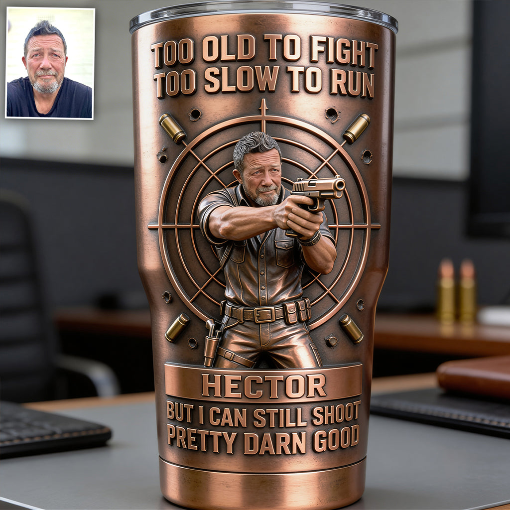 Old Man But Still Can Shoot - Personalized Veteran Tumbler