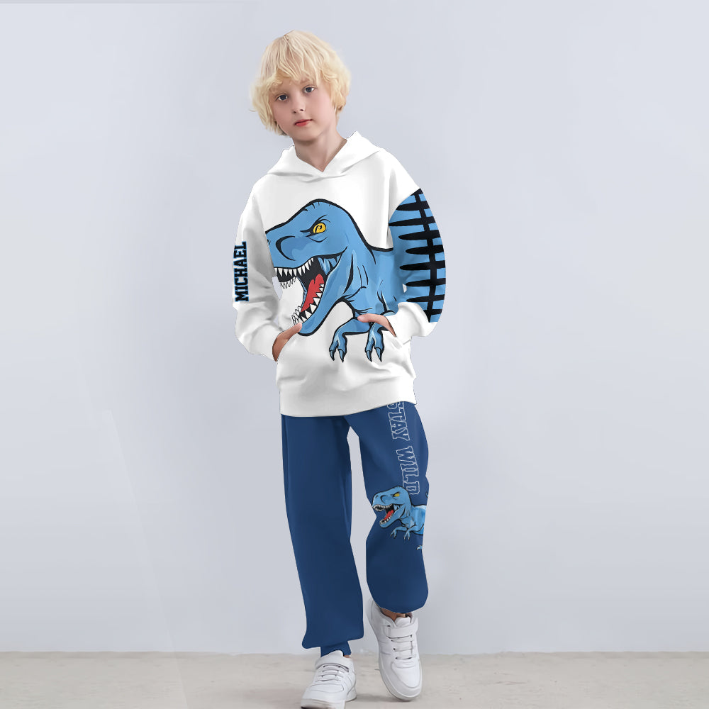 Love Dinosaurs - Personalized Kid Hoodie & Kid Jogger Sweatpants