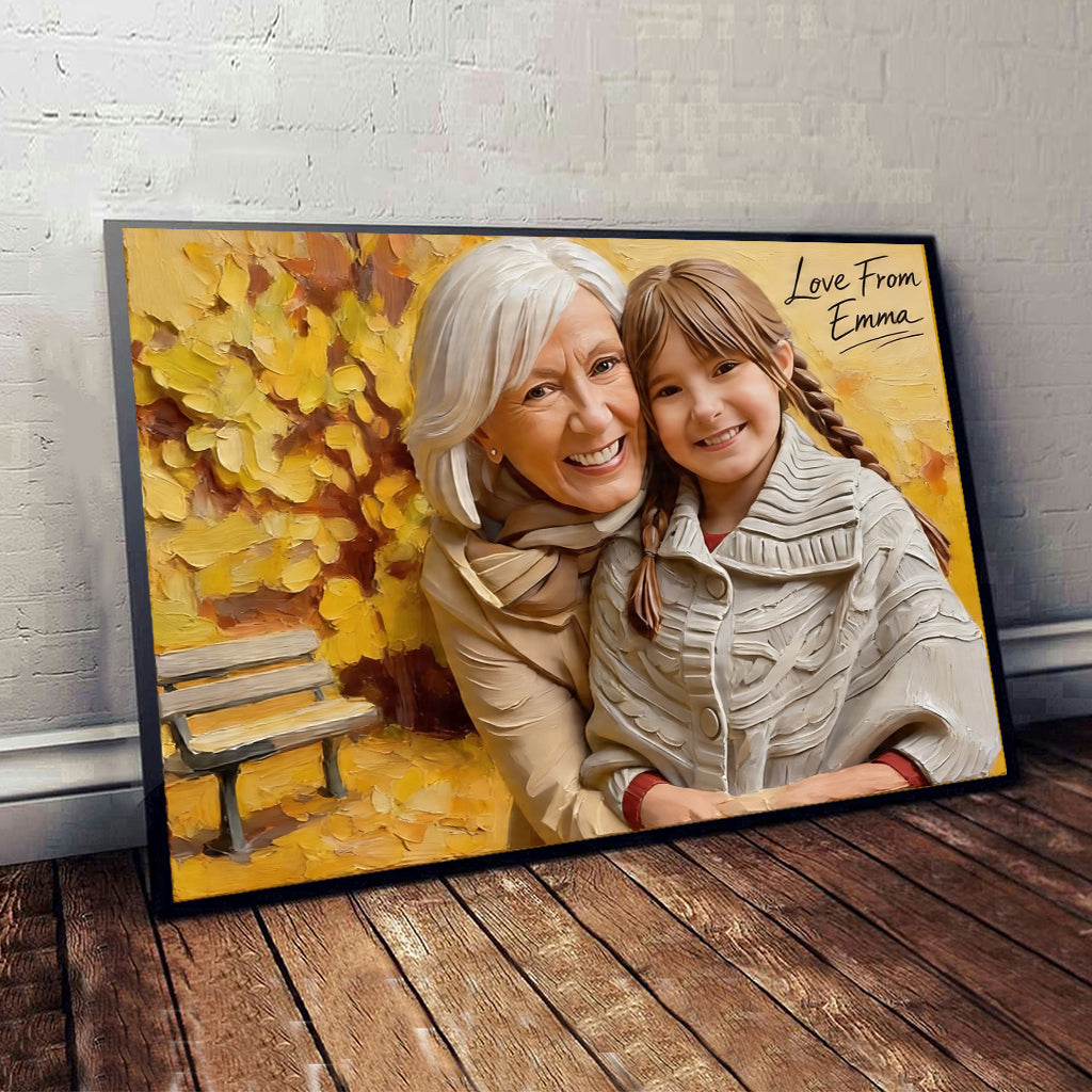 Mom Nana Gift Custom From Photo - Personalized Grandma Canvas And Poster