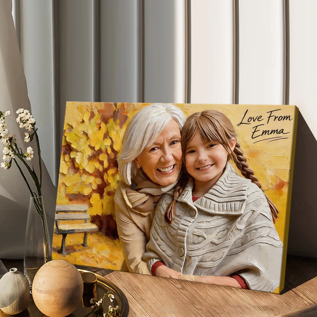 Mom Nana Gift Custom From Photo - Personalized Grandma Canvas And Poster