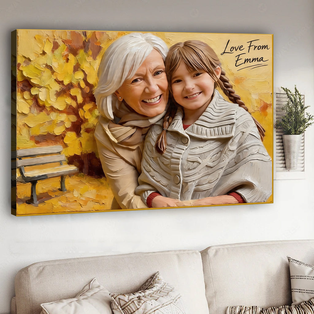Mom Nana Gift Custom From Photo - Personalized Grandma Canvas And Poster