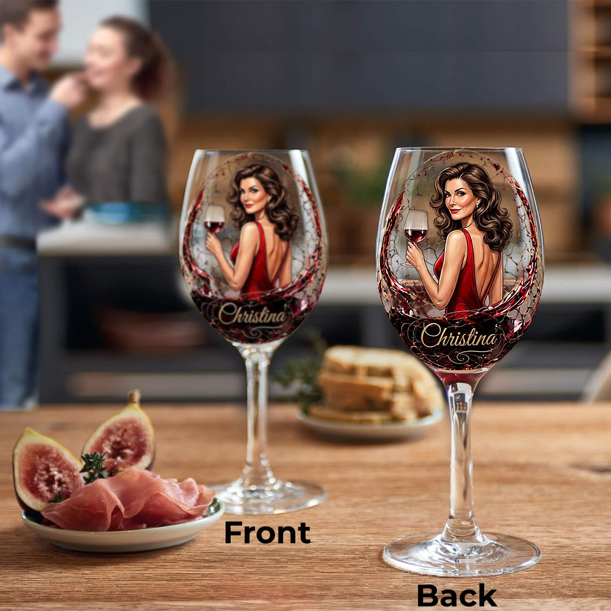 Love Wine Gift For Her - Personalized Wine Long Stem Wine Glass With Box
