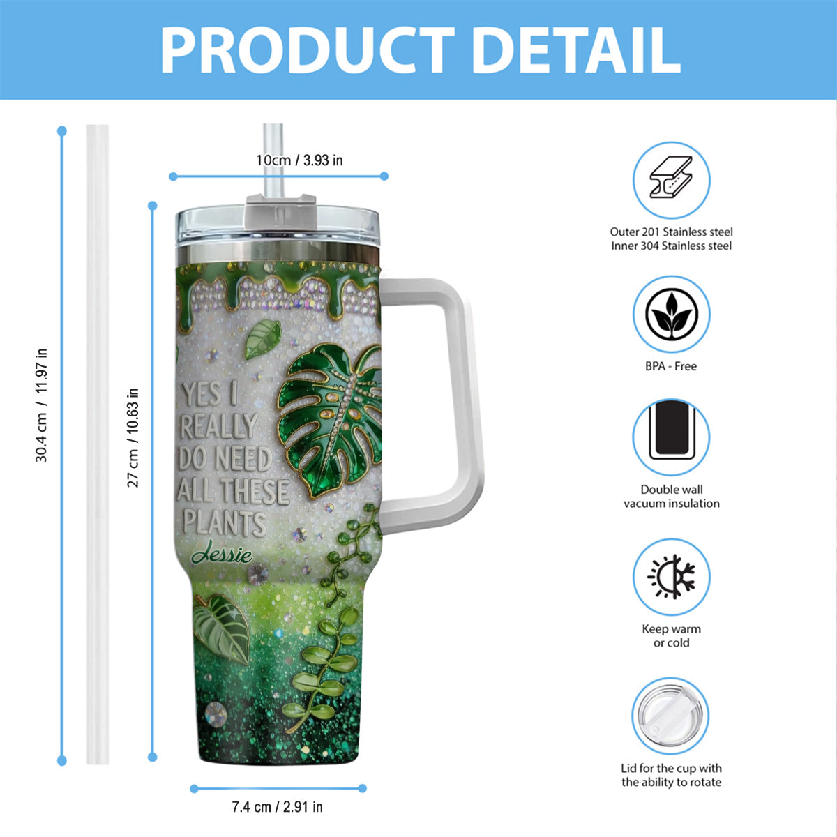 YES I REALLY DO NEED ALL THESE PLANTS - Personalized Gardening Tumbler With Handle