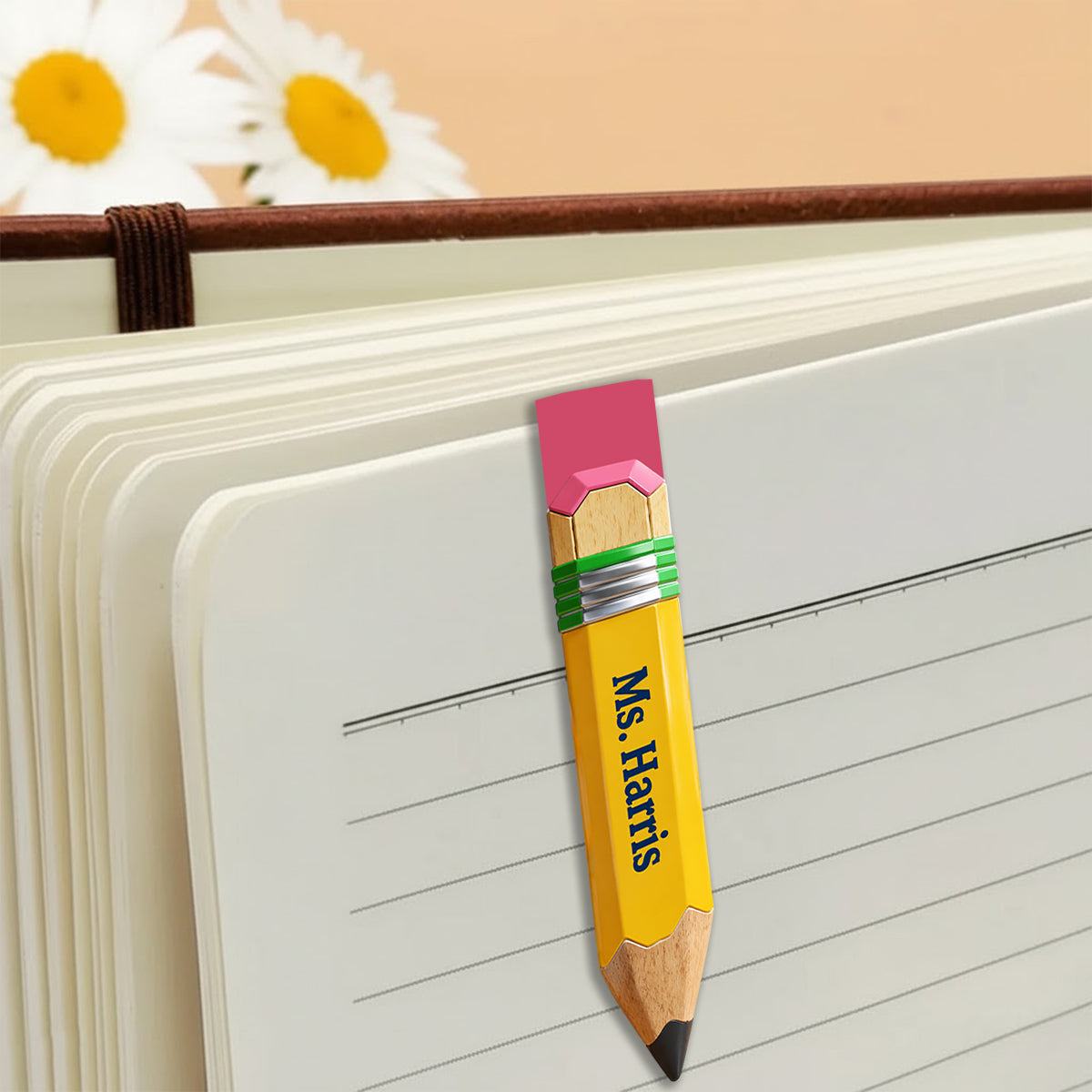 Pencil-Shaped Teacher Gift - Personalized Teacher Shaped Magnetic Bookmark