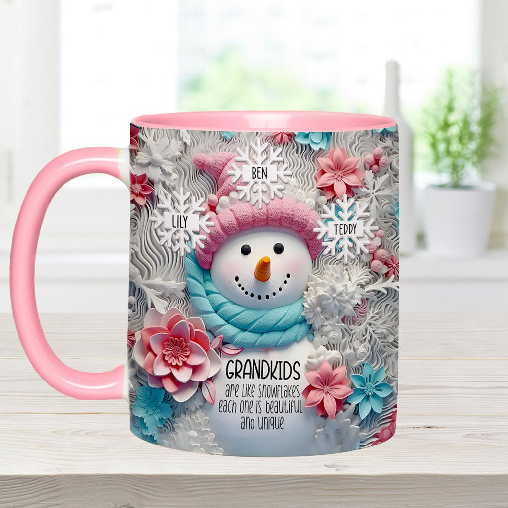 Grandkids Are Like Snowflakes - Gift for grandma - Personalized Accent Mug
