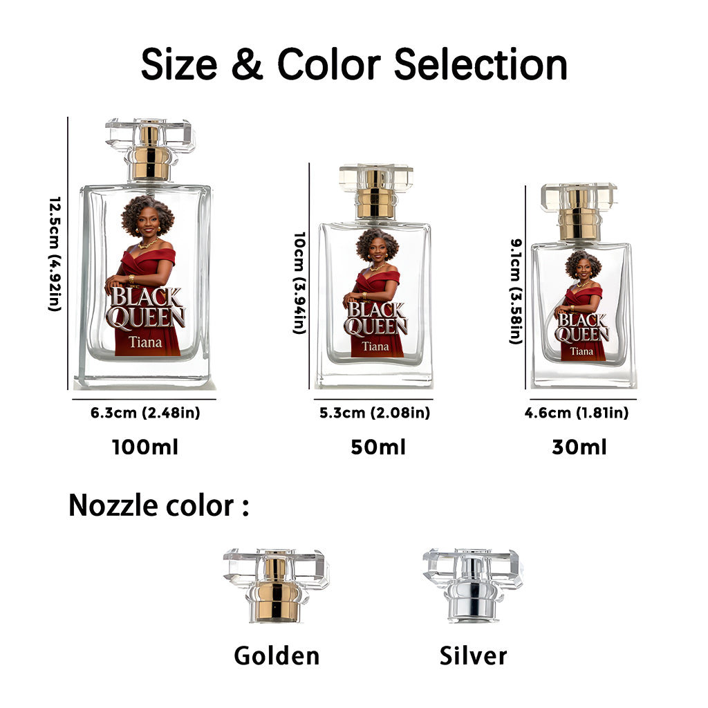 The Black Queen - Personalized African American Refillable Perfume Bottle