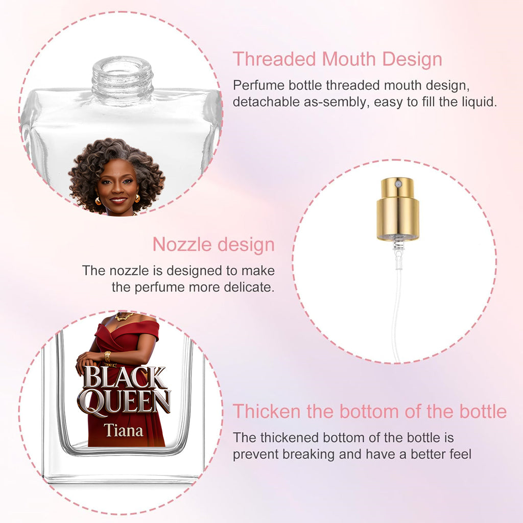 The Black Queen - Personalized African American Refillable Perfume Bottle