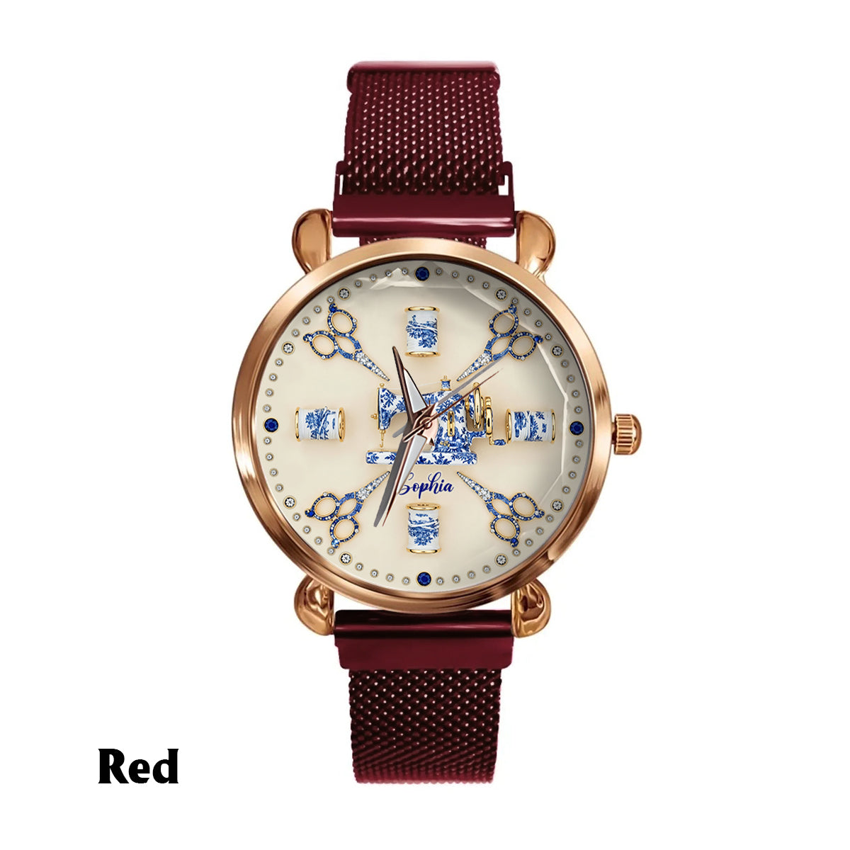 Sewing Toile de Jouy - Personalized Sewing Women Hand Watch