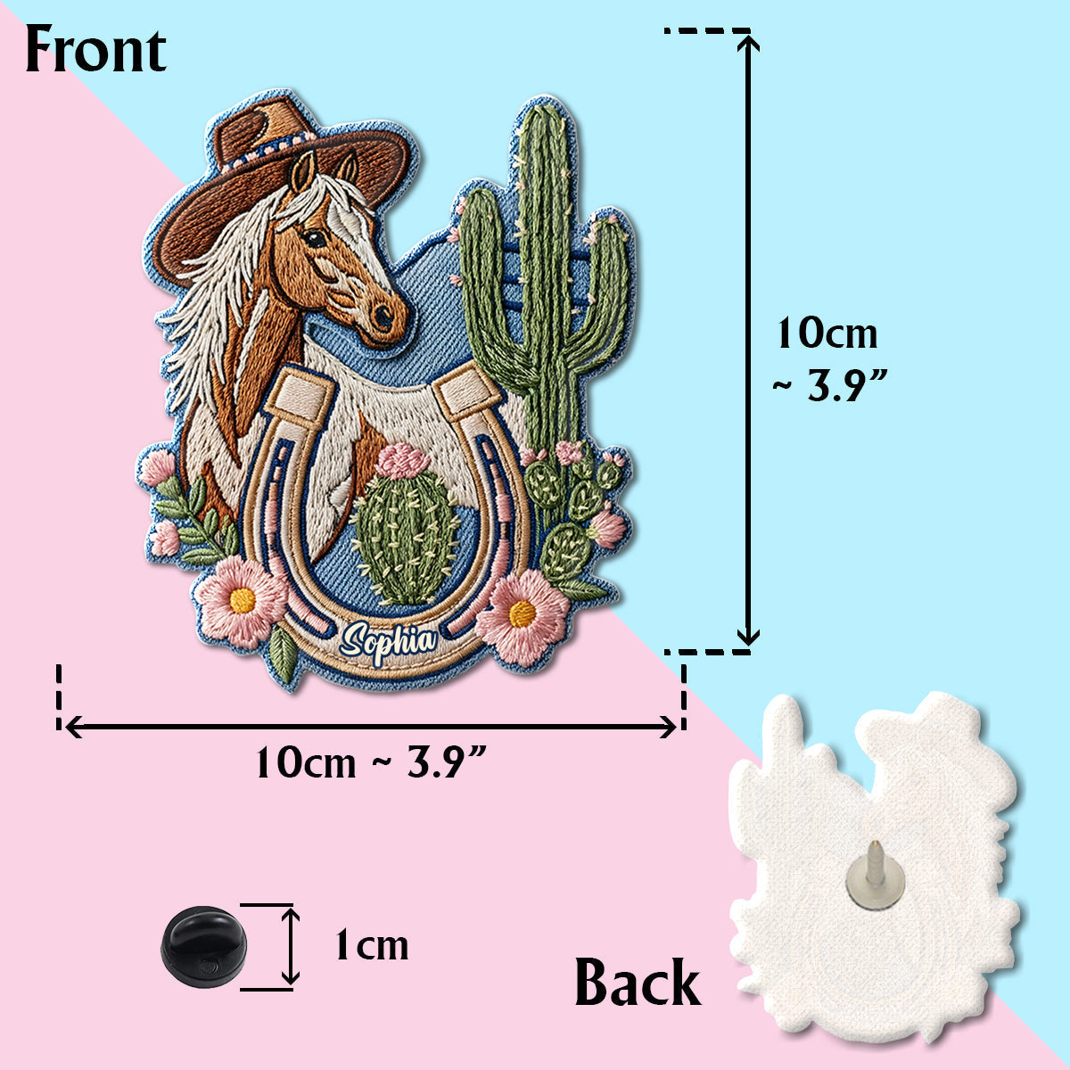 Western Rodeo Style - Personalized Cowgirl Pin