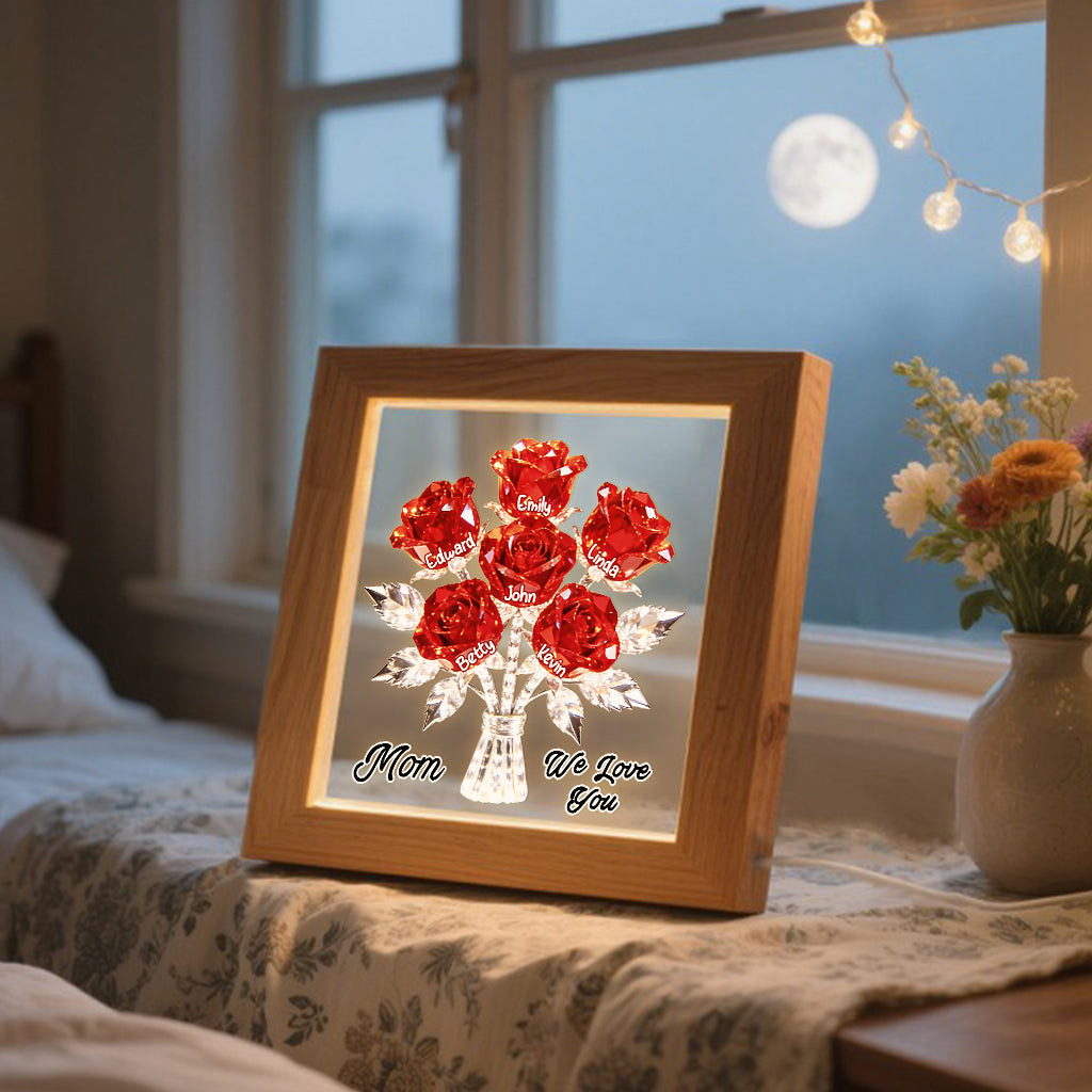 Mother's Day Gifts For Mom, Grandma - Personalized Mother Wooden Frame LED Light