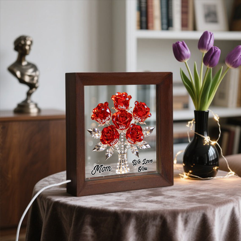 Mother's Day Gifts For Mom, Grandma - Personalized Mother Wooden Frame LED Light