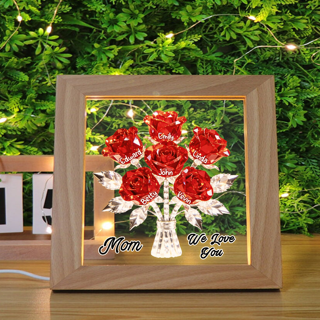 Mother's Day Gifts For Mom, Grandma - Personalized Mother Wooden Frame LED Light