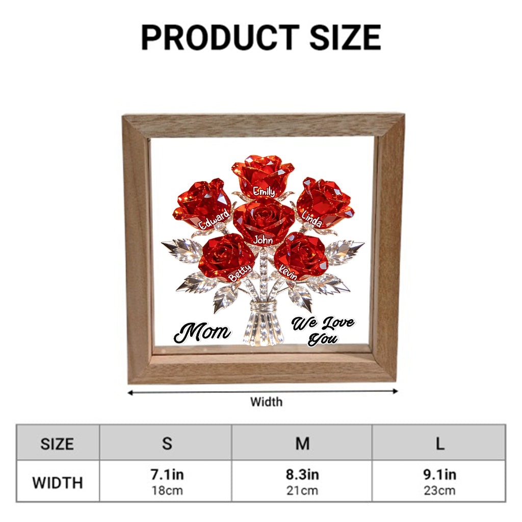 Mother's Day Gifts For Mom, Grandma - Personalized Mother Wooden Frame LED Light