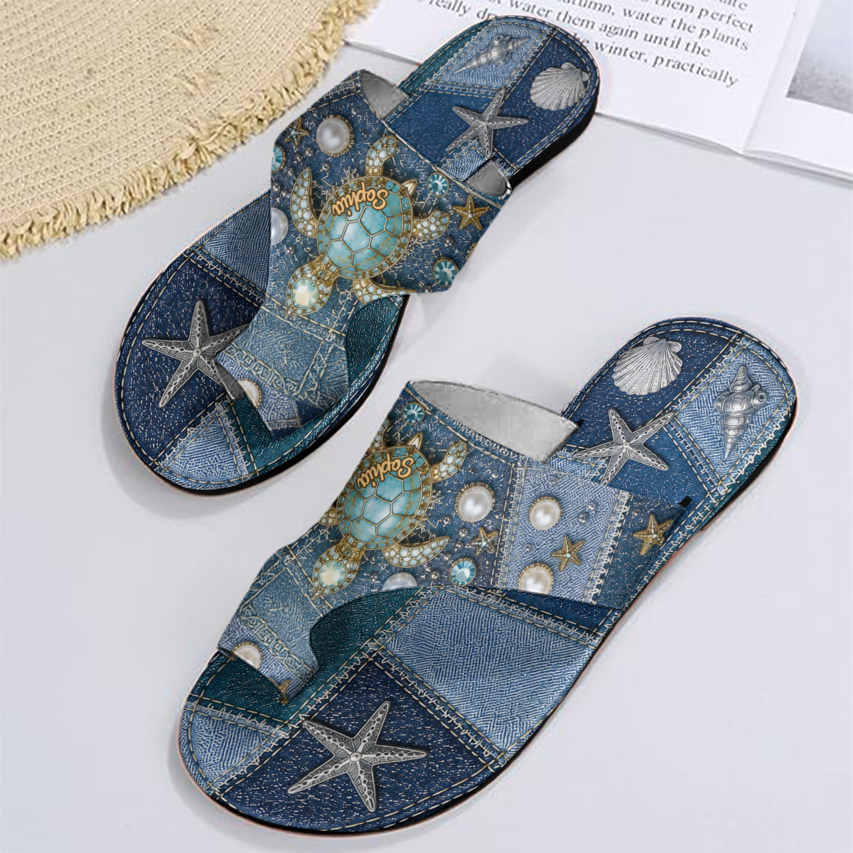 Love Turtle Summer Gift - Personalized Turtle Open Toe Sandals
