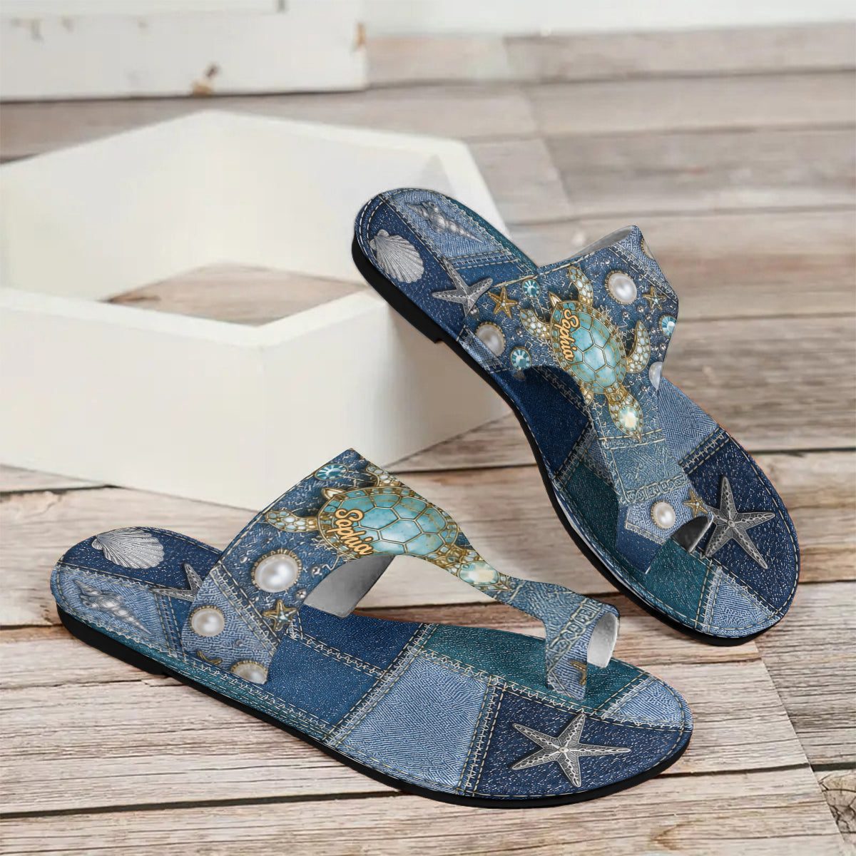 Love Turtle Summer Gift - Personalized Turtle Open Toe Sandals