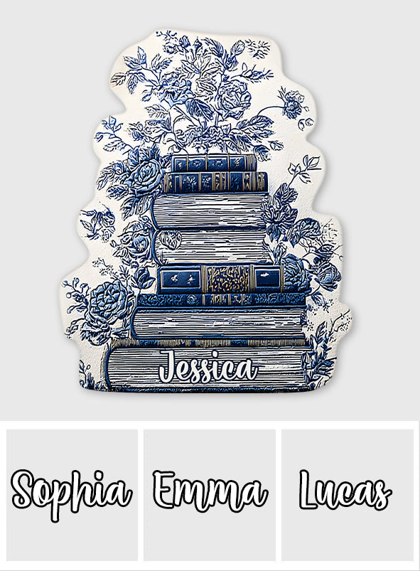 Vintage Flower Book Toile De Jouy Style - Personalized Book Shaped Doormat/ Rug