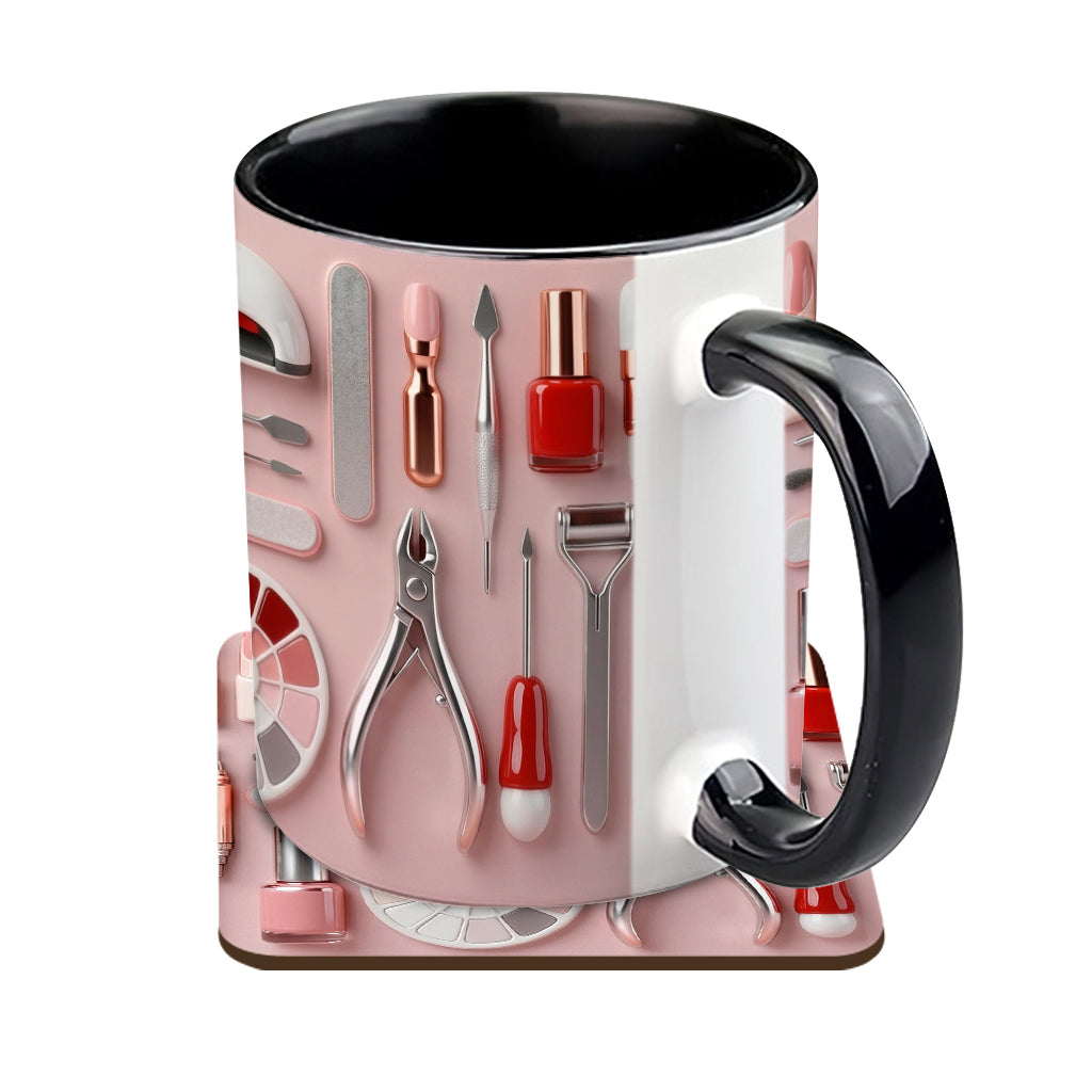 Nail Tech - Personalized Nail Salon Accent Mug & Coaster
