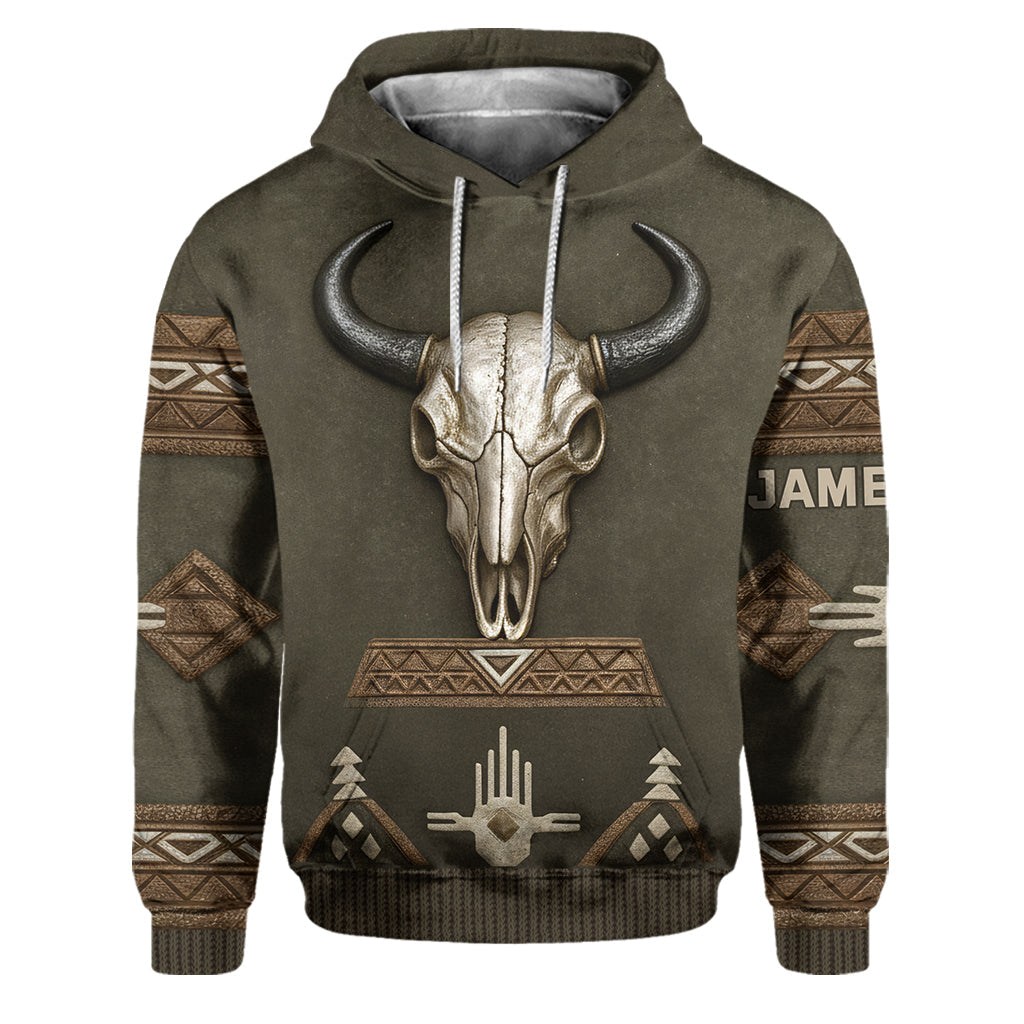 Skull Tribal, Native American Pattern - Personalized American Indian Hoodie and Sweatpants